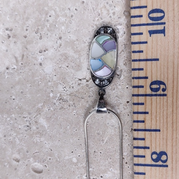 Mother of Pearl Inlay/Sterling Silver Necklace - Picture 7 of 8